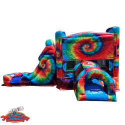 Tie-Dye Bounce House And Wet/Dry Slide Rental