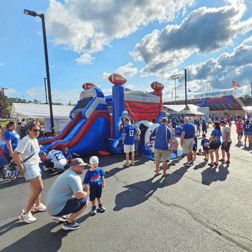 Bills themed inflatable at corporate event