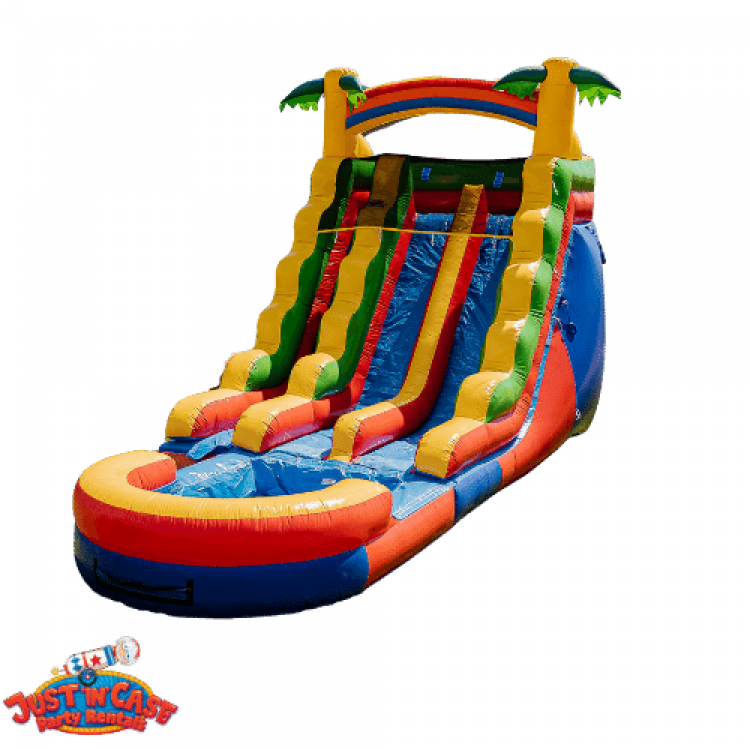 18 Ft Rainbow Rush Dual Water Slide Rental