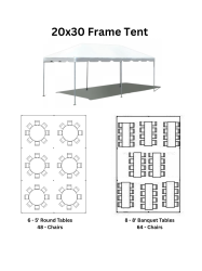 20 x 30 Frame Tent Rentals