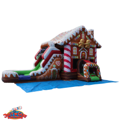 Gingerbread Bounce House with Dual Lane Wet/Dry Slides