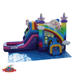 Unicorn Rainbow Bounce House and Wet/Dry Slide Rental
