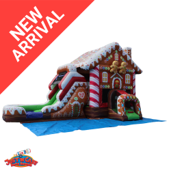 Gingerbread Bounce House with Dual Lane Wet/Dry Slides